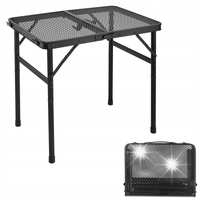 Stół Metal Składany Stolik Kempingowy 2w1 Regulowana Wysokość 60x40x56 cm