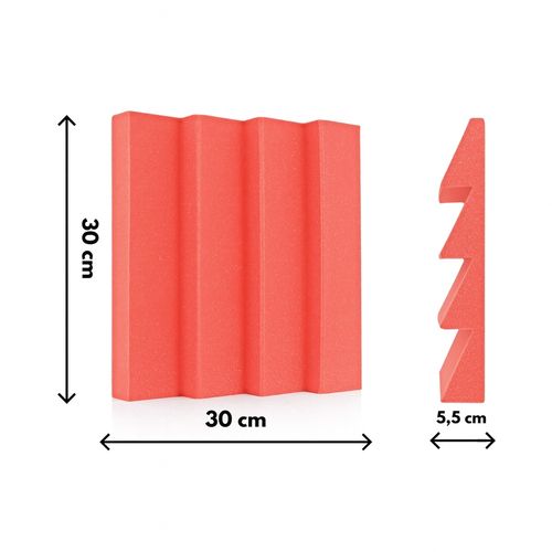 PANEL AKUSTYCZNY WYGŁUSZAJĄCY WAVE 30x30x5,5 CM - czerwony na Arena.pl