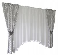 Kpl firana dziecięca zasłona Ola 6 pompony Myszka