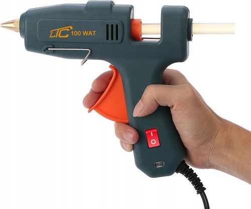MOCNY PISTOLET DO KLEJU KLEJENIA NA GORĄCO KLEJARKA 100W + DUŻY ZAPAS na Arena.pl