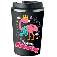 KUBEK TERMICZNY Premium czarny prezent JESTEM FLAMAZING FLAMING KT_448_cz