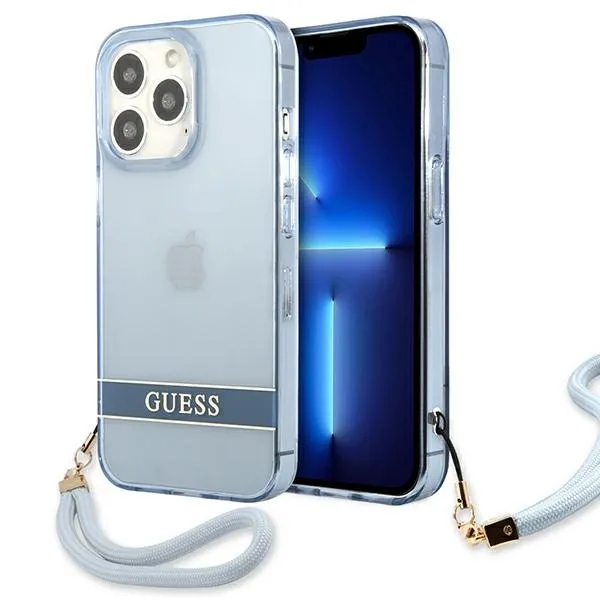 Etui Guess Translucent Strap na iPhone 13 Pro / iPhone 13 - niebieskie zdjęcie 1