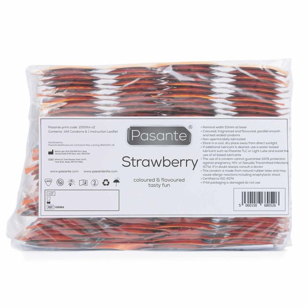 Pasante Strawberry Crush Condoms Bulk Packs 144 Psc zdjęcie 1
