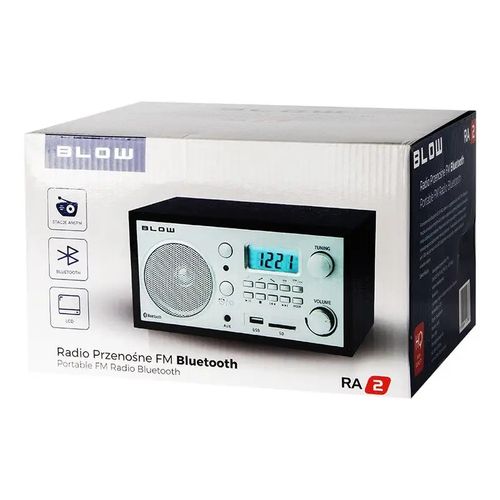 RADIO KUCHENNE BLUETOOTH PRZENOŚNE RETRO LCD ANTENA FM USB SD ZEGAR BUDZIK na Arena.pl