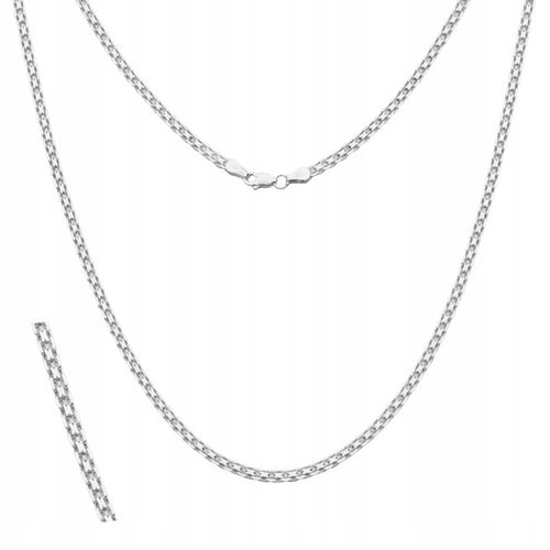 Solidny Łańcuszek Na Szyję Bismarck Srebro 925 Splot Bismark | 50 cm x 3 mm na Arena.pl