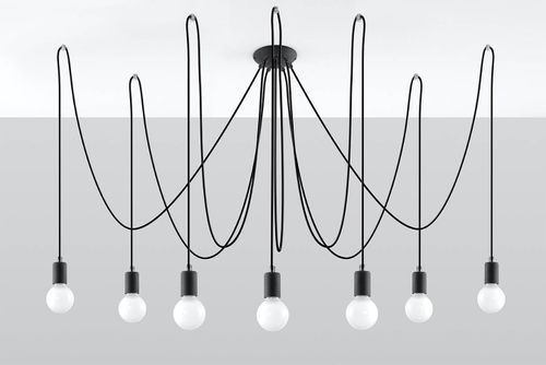LAMPA wisząca SL.0372 industrialna OPRAWA pająk ZWIS ośmiornica przewody loft czarne na Arena.pl