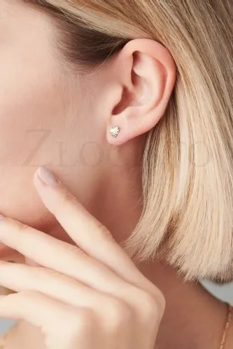 ZŁOTE KOLCZYKI SERCA SERDUSZKA DIAMENTOWANE 585 NA PREZENT na Arena.pl