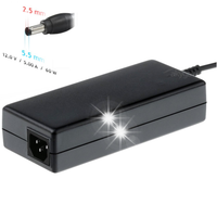 ŁADOWARKA ZASILACZ DO LAPTOPA I MONITORA 12V 5A 5.5X2.5MM 60W