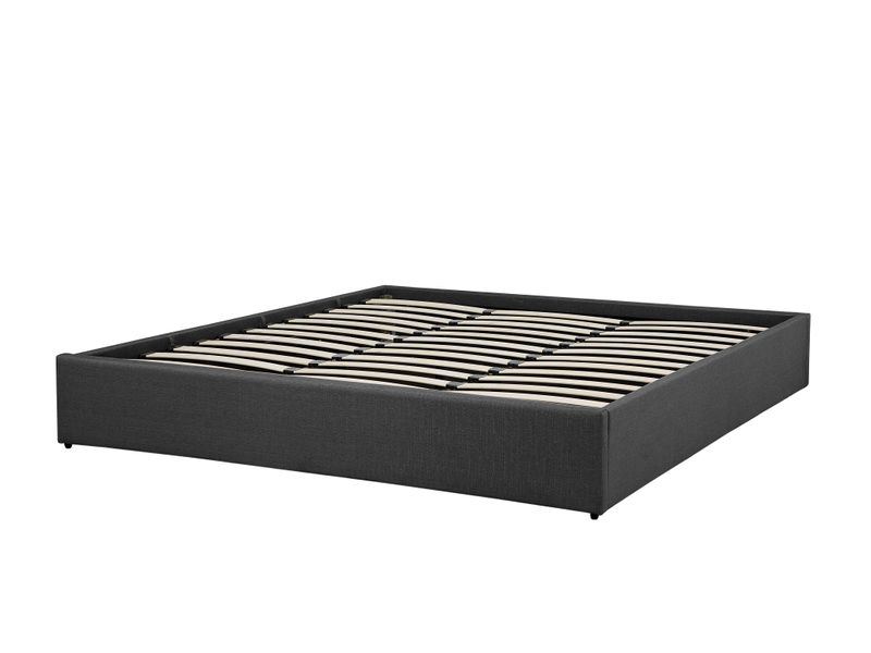 Łóżko z pojemnikiem tapicerowane 180 x 200 cm szare DINAN zdjęcie 6