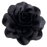 BROSZKA PRZYPINKA RÓŻA DUŻA 20 CM KWIAT SATYNOWA CZARNA ELEGANCKA