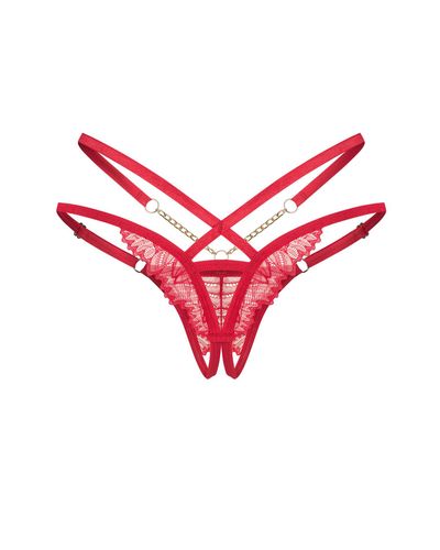 stringi otwarte koronkowe obsessive matildea czerwone l/xl na Arena.pl