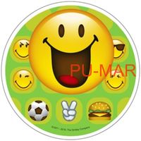 Opłatek na tort Urodziny Emotikony Emotikon Bużka Tekst Gratis Gruby 20 cm