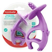 MOMBELLA 2w1 Gryzak uspokajający, szczoteczka silikonowa elephant fioletowy