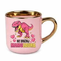 Nie drażnij mamozaura kubek elegancki na prezent Różowy PREZENT DZIEŃ MAMY