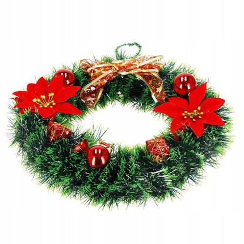 WIENIEC ŚWIĄTECZNY STROIK WIANEK NA DRZWI 35cm DUŻY PIĘKNY DEKORACJA OZDOBA na Arena.pl