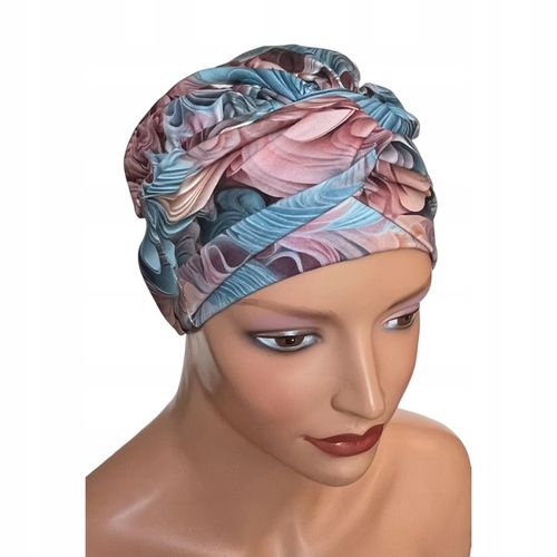 Marszczona czapka damska Sara 413 turban z bawełny także po chemioterapii na Arena.pl
