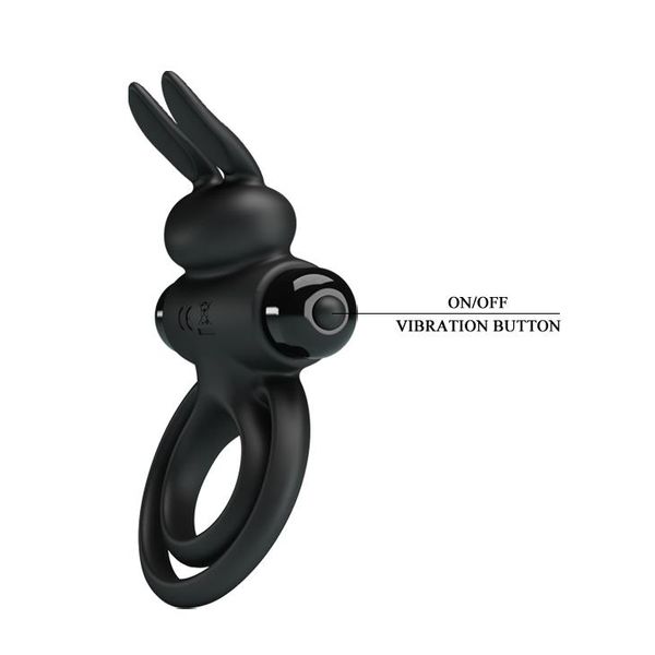 Pretty Love - Vibrant Penis Ring Iii Black zdjęcie 6