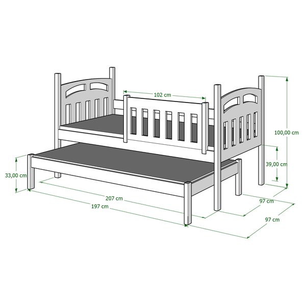 Łóżko 2- osobowe Zuzia Duo pod materac 90x190 zdjęcie 3