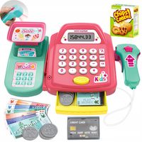 SKLEP KASA ZABAWKOWA SKLEPOWA Supermarket Waga PRAWDZIWY KALKULATOR Skaner