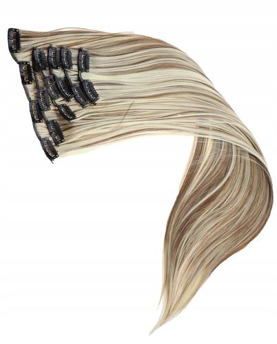 DOCZEPIANE WŁOSY Jak Naturalne Clip In Dopinki Proste Długie 6 Taśm 60cm na Arena.pl
