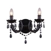 Świecznikowy kinkiet MAGNOLIA RLB94016-2B (black) kryształowy czarny