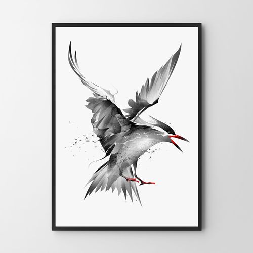 Plakat ptak abstrakcja obraz 70x100 cm na Arena.pl