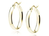 POZŁACANE SREBRNE KOLCZYKI KÓŁKA KÓŁECZKA 1.9CM KREOLE POLEROWANE POŁYSK