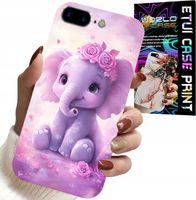 ETUI DO IPHONE ( 7 PLUS ) - SŁODKI SŁONIK NA RÓŻOWYM TLE CASE +FOLIA
