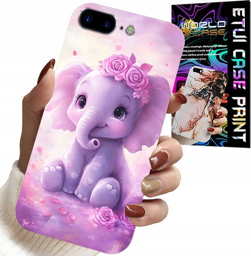 ETUI DO IPHONE ( 7 PLUS ) - SŁODKI SŁONIK NA RÓŻOWYM TLE CASE +FOLIA na Arena.pl