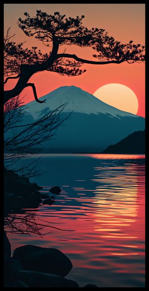 Plakat 50x100cm Góra Wieczorem zdjęcie 2