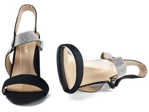 Czarne sandały na supku z cyrkoniami 38 na Arena.pl