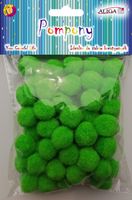 pompony 60szt. j.  zielone  2cm | pom-412