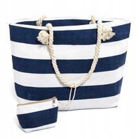 Torba Plażowa Duża Zapinana Na Zamek Torebka Shopper Na Piknik z Podszewką