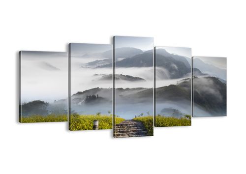 Obraz Na Płótnie - Góry Droga Mgła - 160X85 Cm - Ea160X85-2478 na Arena.pl