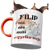 Kubek Pomarańczowy Dla Filipa Kolegi Na Prezent Z Nadrukiem Ze Zdjęciem