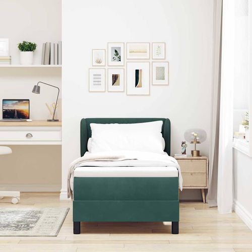 Łóżko sprężynowe z materacem Ciemnoszary 80x200 cm Aksamit na Arena.pl