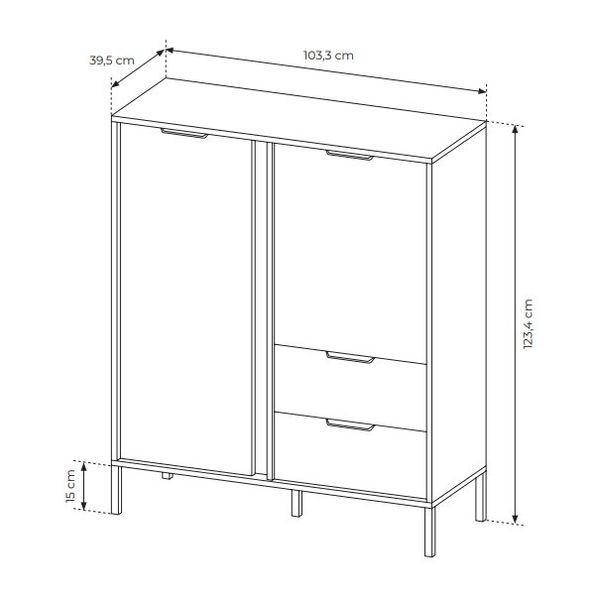 KOMODA Wysoka LARS 2D2S 103 antracyt zdjęcie 7