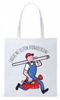 Dla Hydraulika Prezent Torba Eco Biała Shopper Z Nadrukiem Ze Zdjęciem