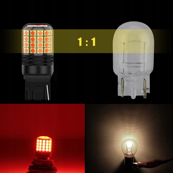 ŻARÓWKA LED W21W T20 XSTORM CZERWONA STOPU CANBUS POZYCJA zdjęcie 3