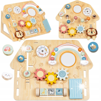 TABLICA SENSORYCZNA DREWNIANA MANIPULACJNA MONTESSORI EDUKACYJNA DOMEK 7w1