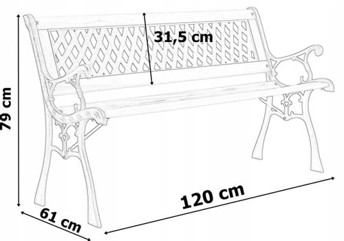 Ławka ogrodowa żeliwna KARO na Arena.pl