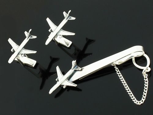 Odlotowa srebrna spinka do krawata boeing samolot na Arena.pl