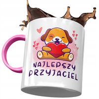 Kubek Różowy Z Pieskiem Psem Słodki Na Prezent Z Nadrukiem Ze Zdjęciem