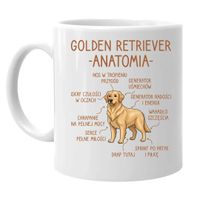 Golden retriever - anatomia  - kubek na prezent z pieskiem