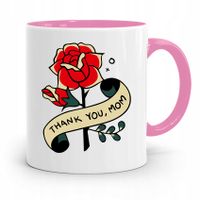 Kubek Różowy Prezent Dla Mamy Matki Thank You Mom Z Nadrukiem Ze Zdjęciem