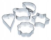 FOREMKI WYKRAWACZE DO CIASTECZEK METALOWE 5 szt.