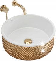 Umywalka Nablatowa CERAMICZNA HELEN GOLD White REA