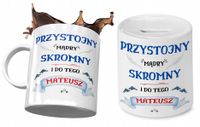Dla Mateusza Zestaw Kubek + Skarbonka Na Prezent Z Nadrukiem Ze Zdjęciem