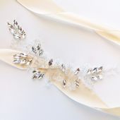 Gałązka BOGATA ślubna z cyrkoniami i kryształkami KOKONET 4-0142