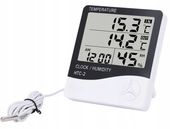 STACJA POGODY Termometr Sonda HIGROMETR Zegar Budzik 4244